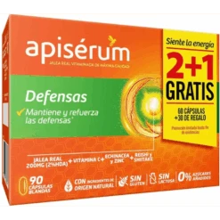Apisérum Jalea Real Defensas 60 Cápsulas + REGALO 30 Cápsulas