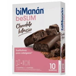 BiManán BeSlim Barritas Chocolate Negro Intenso 10 Uds