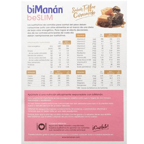 BiManán BeSlim Barritas Toffee 10 Uds 5 BiManán BeSlim Barritas Toffee 10 Uds - Imagen 3