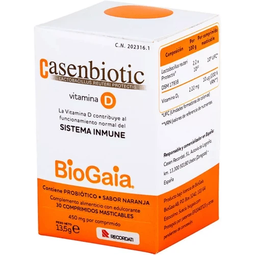 Casen Recordati Casenbiotic Vitamina D 30 Comprimidos Masticables 4 Casen Recordati Casenbiotic Vitamina D 30 Comprimidos Masticables - Imagen 2
