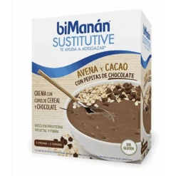BiManán Crema Con Copos De Cereal Y Chocolate 5 Sobres