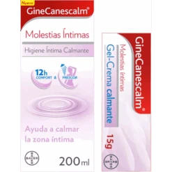 GineCanescalm Higiene Íntima Calmante 200 Ml + GineCanescalm Gel-Crema 15 Gr FORMATO AHORRO