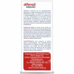 Humana Baby Difensil Inmuno Jarabe Vitaminas E, C, D, Zinc Y Probióticos 150 Ml -Personal Cuidado Productos Tienda Humana Baby Difensil Inmuno Jarabe 150 ml