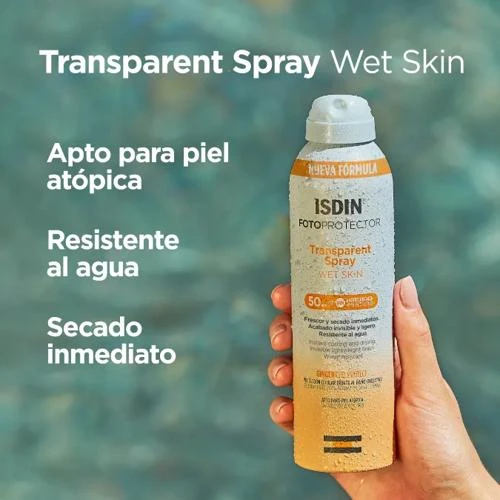 Isdin Wet Skin Spray Transparente SPF50 100 Ml 6 Isdin Wet Skin Spray Transparente SPF50 100 Ml - Imagen 4