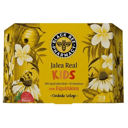 Black Bee Jalea Real Kids Con Equinácea Sabor Fresa 20 Ampollas 3 Black Bee Jalea Real Kids Con Equinácea Sabor Fresa 20 Ampollas