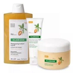 Klorane Champu Mango 400 Ml + Mascarilla Capilar Mango 150 Ml + Crema De Día Capilar De Mango 125 Ml Sin Aclarado