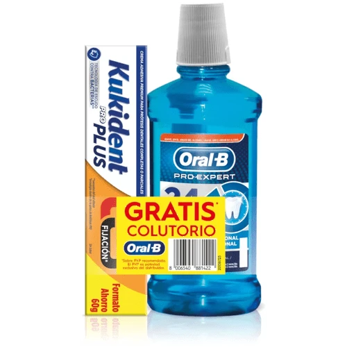 Kukident Expert Doble Acción 60 Gr + Oral-B Pro-Expert Enjuague Menta 500ml 3 Kukident Expert Doble Acción 60 Gr + Oral-B Pro-Expert Enjuague Menta 500ml
