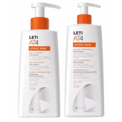 Leti AT4 Leche Corporal 500 Ml + Gel Baño Sobregraso 250 Ml