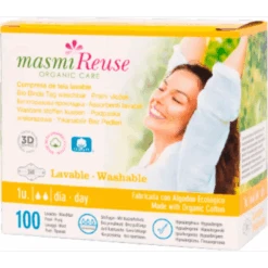 Masmi Organic Compresa Tela Lavable Día Alas
