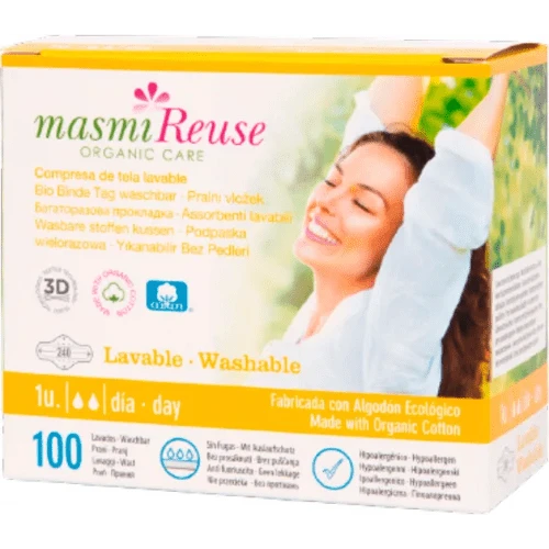 Masmi Organic Compresa Tela Lavable Día Alas 3 Masmi Organic Compresa Tela Lavable Día Alas