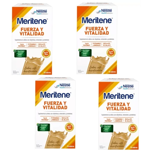 Meritene Fuerza Y Vitalidad Polvo Café Descafeinado 4x15 Sobres 3 Meritene Fuerza Y Vitalidad Polvo Café Descafeinado 4x15 Sobres