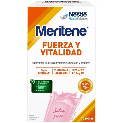 Meritene Fuerza Y Vitalidad Polvo Fresa 15 Sobres 30 Gr 3 Meritene Fuerza Y Vitalidad Polvo Fresa 15 Sobres 30 Gr