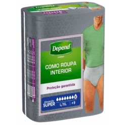 Depend Pañal Adulto Extradiscreto Super L/XL Hombre 9 Uds
