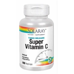 Super C Solaray 100 Cápsulas Vegetales Acción Retardada