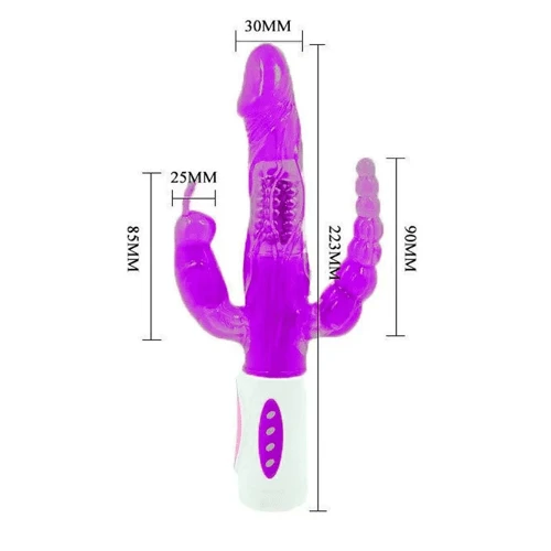 Love Vibrador Rotativo Triple Pretty Bunny Color Morado 4 Love Vibrador Rotativo Triple Pretty Bunny Color Morado - Imagen 2