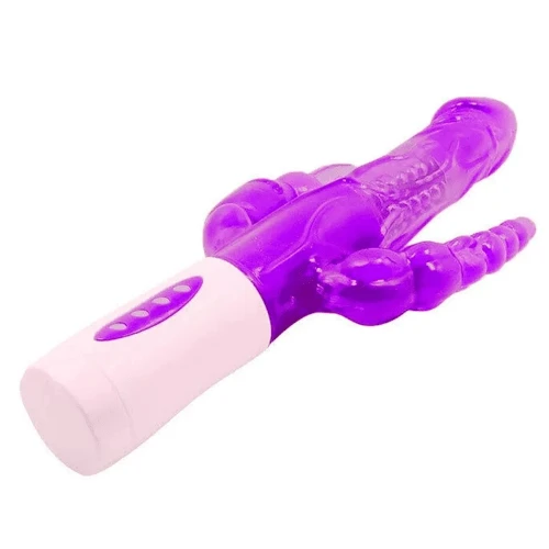 Love Vibrador Rotativo Triple Pretty Bunny Color Morado 5 Love Vibrador Rotativo Triple Pretty Bunny Color Morado - Imagen 3