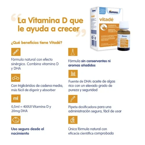 Humana Baby Vitadé Vitamina D Y DHA 15 Ml 8 Humana Baby Vitadé Vitamina D Y DHA 15 Ml - Imagen 6