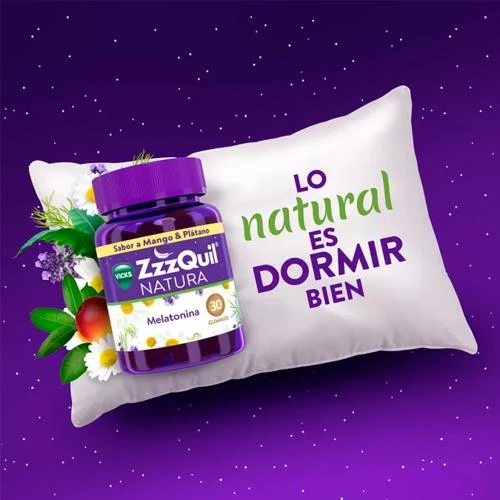 ZzzQuil NATURA Melatonina Sabor Mango Y Plátano 60 Gummies 10 ZzzQuil NATURA Melatonina Sabor Mango Y Plátano 60 Gummies - Imagen 8
